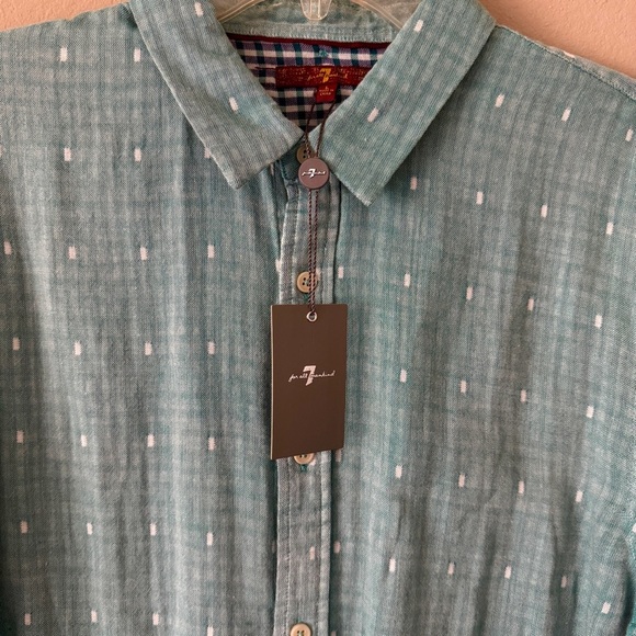 NWT Men's 7 for all Mankind Long Sleeve Shirt Size L - Picture 2 of 8
